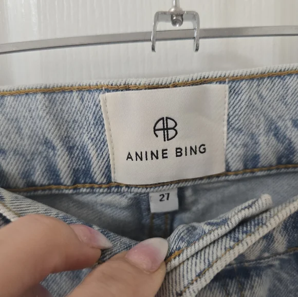 Anine Bing Kate High Rise Slim Straight Jeans In Distructed Bleached New Size 27 - Picture 7 of 13